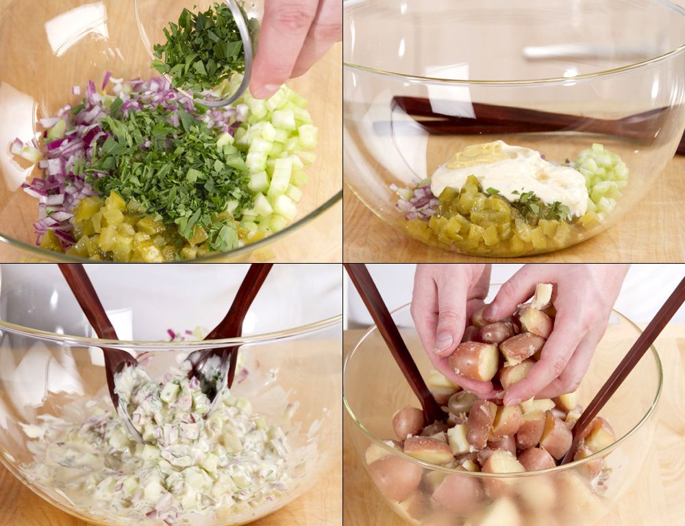 Algunos de los pasos para preparar esta ensalada.
