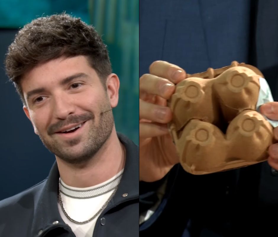 Una pack de cuatro huevos, el divertido regalo de La Revuelta a Pablo Alborán.