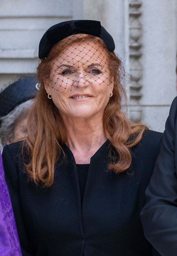 Sarah Ferguson durante el funeral de la duquesa de Kent
