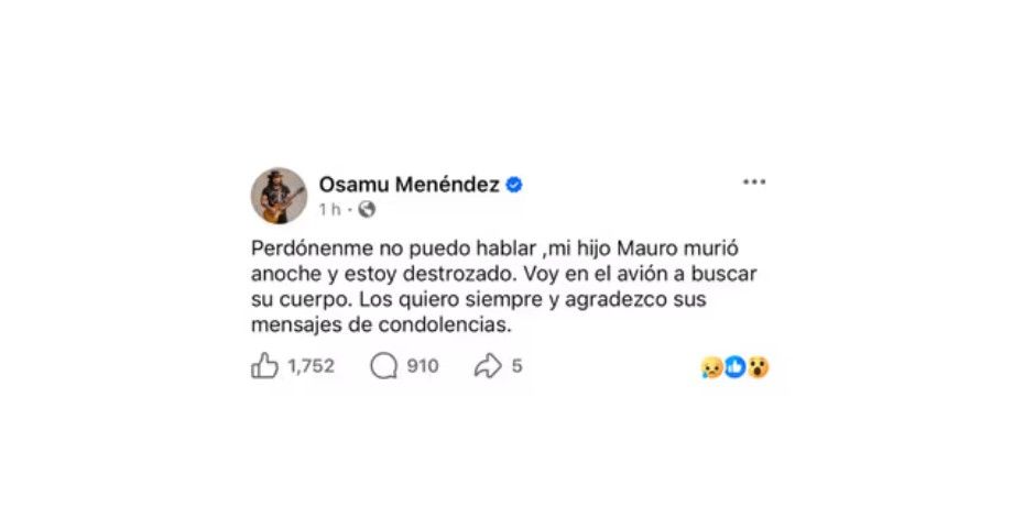 El mensaje del padre de Mauro Menéndez tras conocerse su muerte
