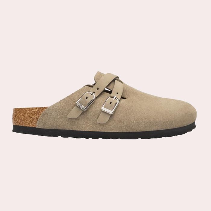 Zueco de mujer en ante con correas en cuero engrasado - Birkenstock - Beige