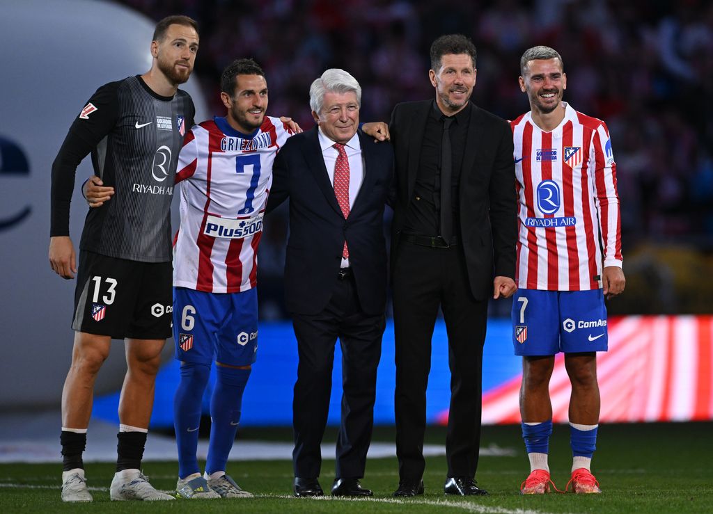 Jan Oblak, Koke, Enrique Cerezo, Diego Simeone y Antoine Griezmann