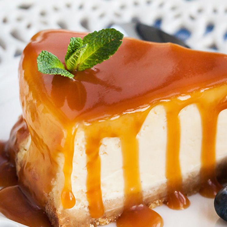 Tarta de queso con caramelo