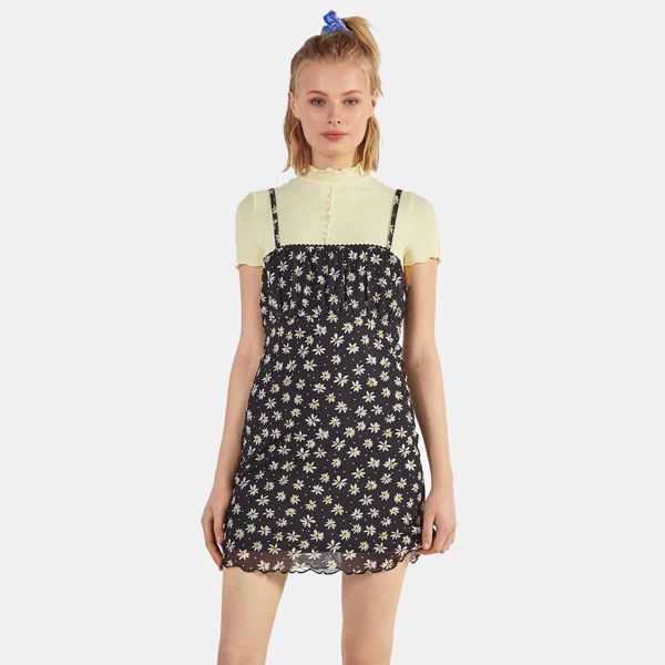vestido flores bershka