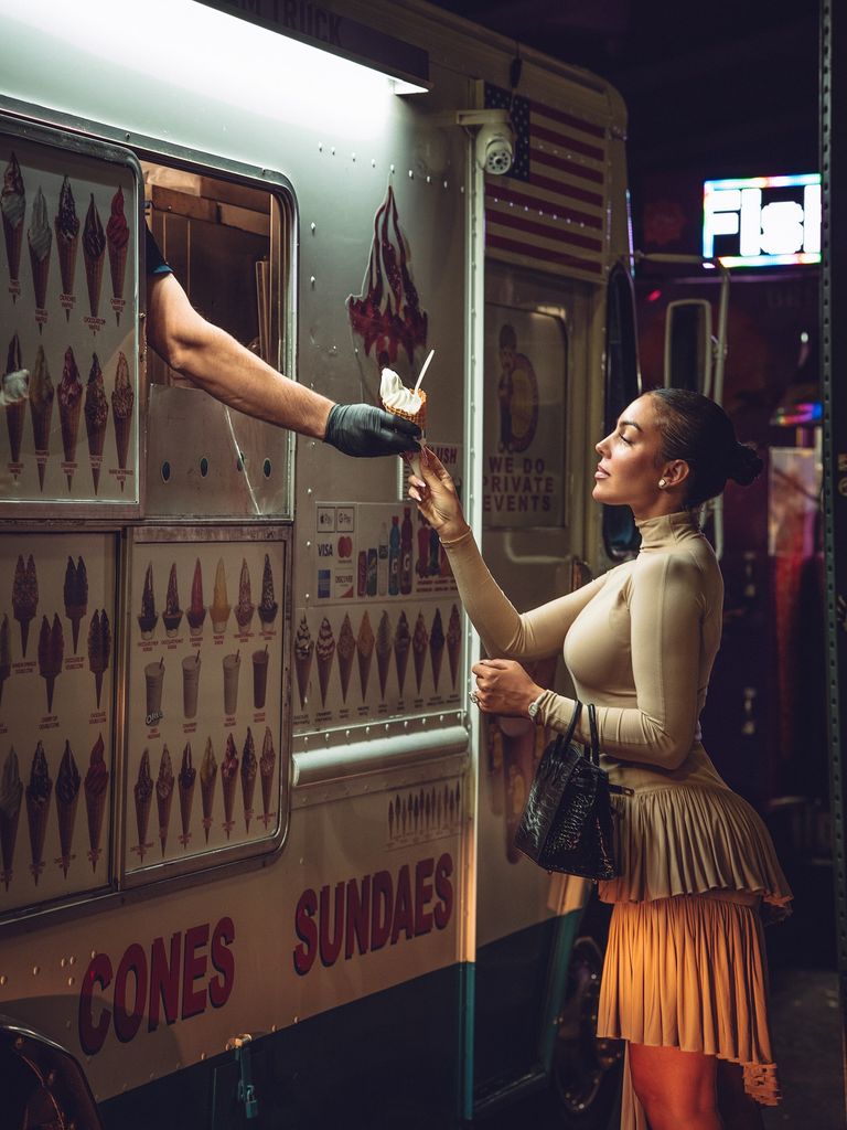 Georgina Rodríguez disfrutó dela gastronomía callejera en Nueva York