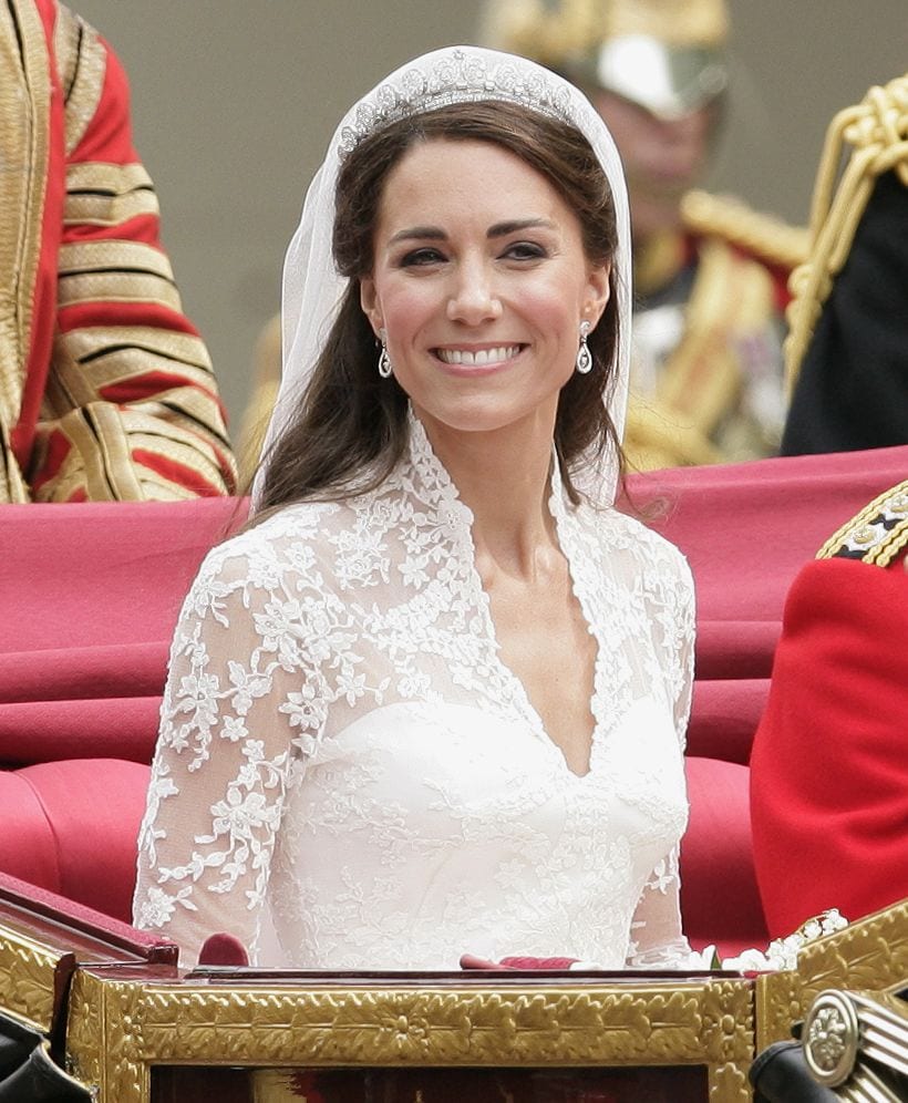 Kate Middleton en carruaje tras casarse con William.