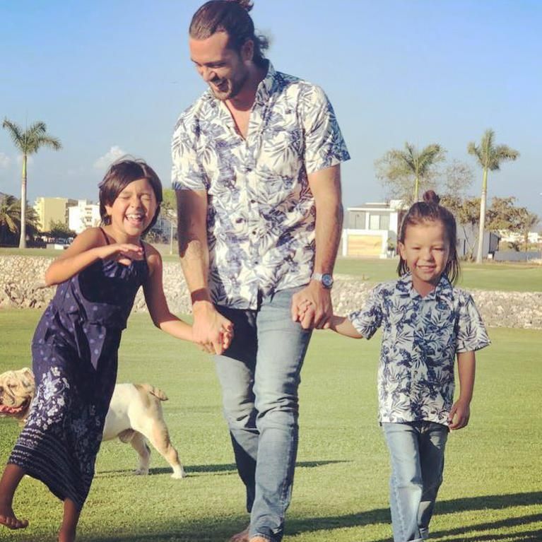 Pablo Lyle y sus hijos Arantza y Mauro