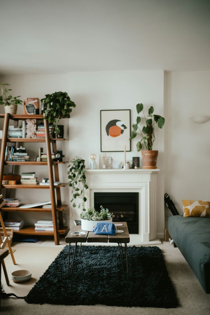 Salón con chimenea
