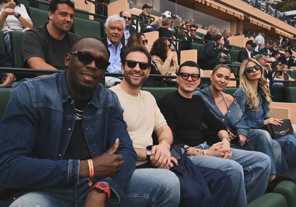 Alessandro, junto a Usain Bolt, Alice Campello, Aron Piper y Elena Santarelli en el Montecarlo Masters 