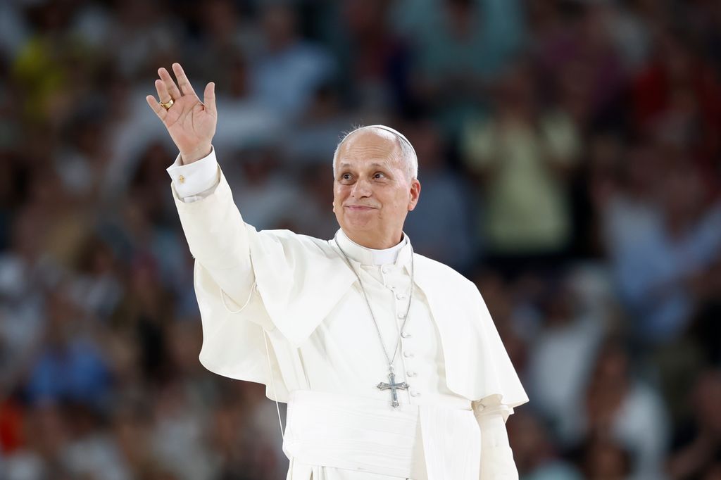 El papa León XIV en el Bernabéu