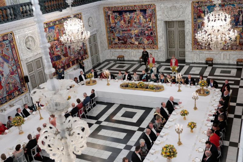 Cena de gala en Dinamarca por la visita de Estado de los reyes Felipe y Letizia