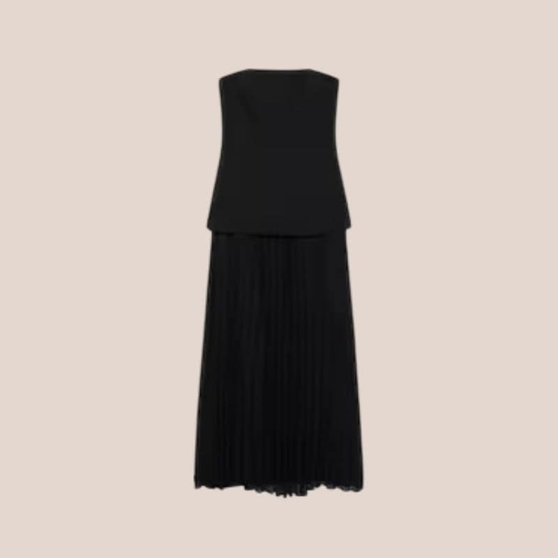 vestido palabra de honor negro