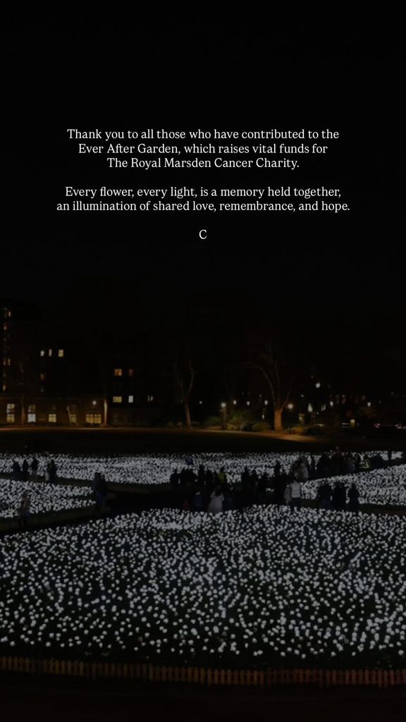 La princesa de Gales agradeció a todos los voluntarios su labor en The Ever After Garden