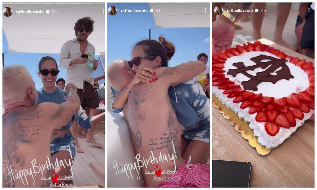 Sharon Fonesca festeja a Gianluca Vacchi