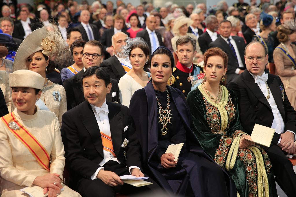 Con miembros de todas las casas reales durante la entronización del rey Guillermo de los Países Bajos