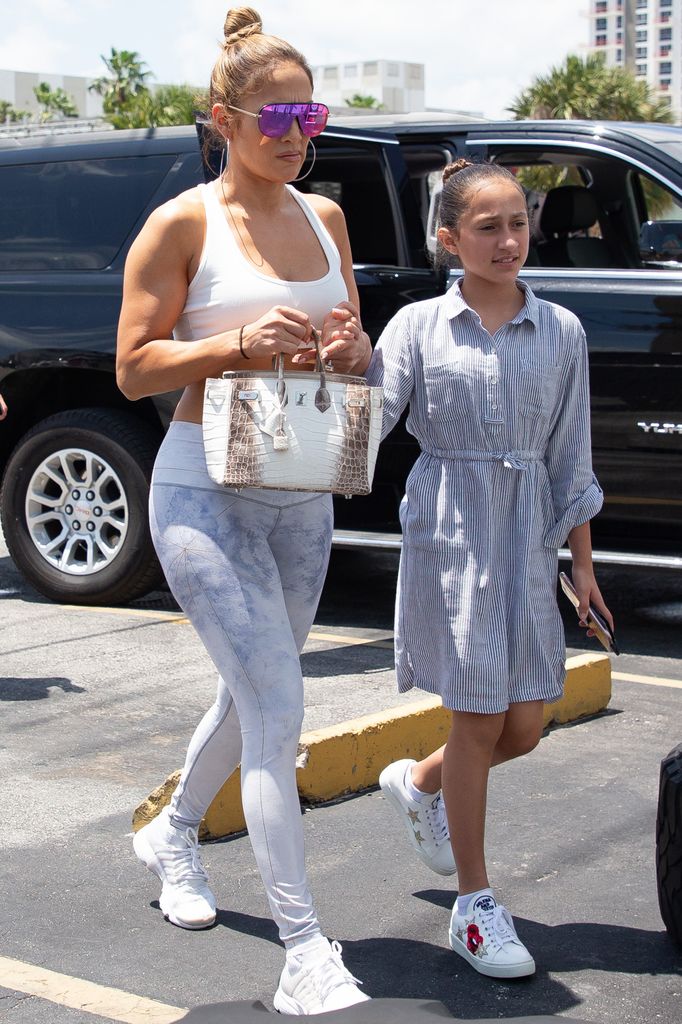 Actress and singer Jennifer Lopez and daughter Emme Anthony in Miami.
