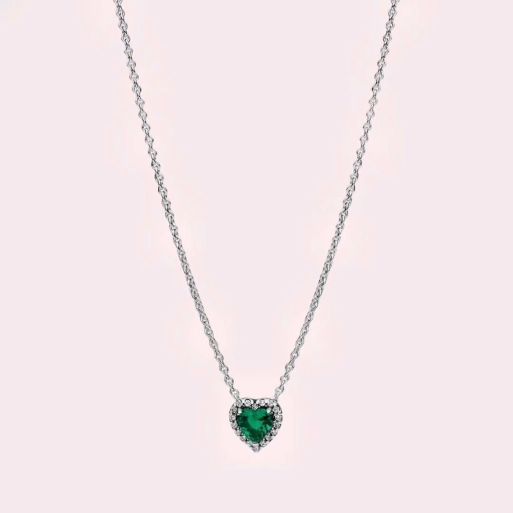 Collar pandora piedra verde