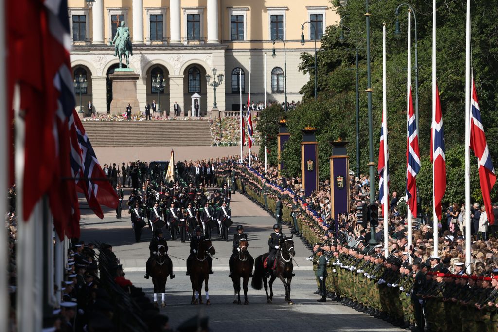 Imagen del Palacio Real de Oslo en este histórico 9 de septiembre de 2026 en el que Noruega despide al rey Harald