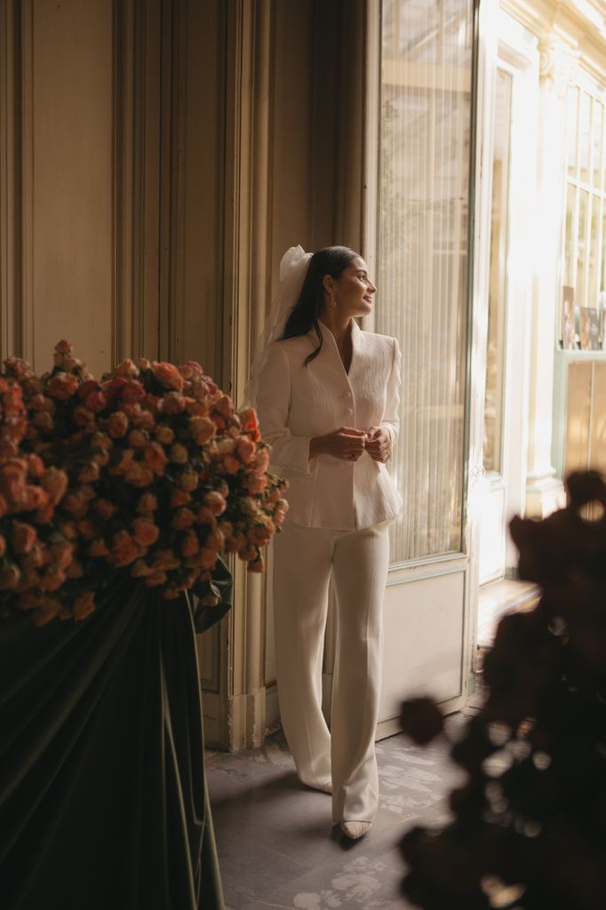 Traje de chaqueta blanco María Baraza