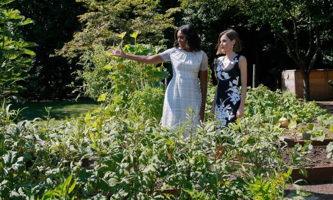 Reina Letizia con Michelle Obama