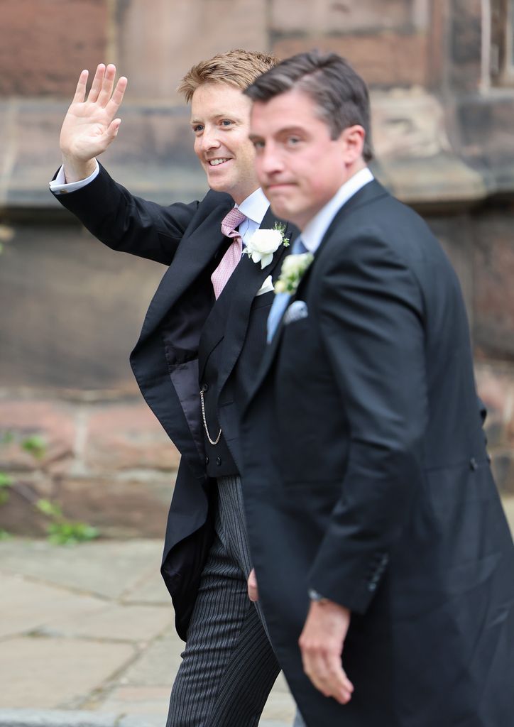 Hugh Grosvenor llegando a su boda con Miss Olivia Henson en la Catedral de Chester en junio de 2024