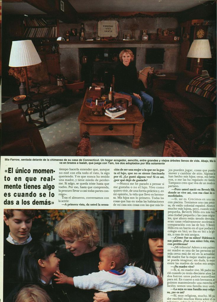 Mia Farrow habla en ¡HOLA! en noviembre de 1992