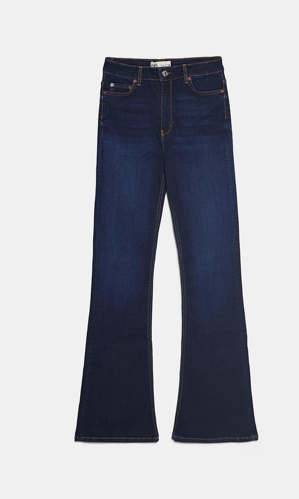 Zara The High Waist Skinny Flare in Mellow Blue