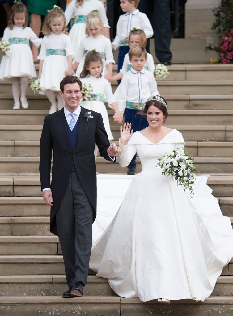 Eugenia de York y Jack Brooksbank en su boda, 12 octubre 2018