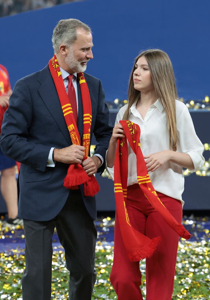 El rey Felipe y la infanta Sofía en la final de la Eurocopa en Berlín el 14 de julio de 2024
