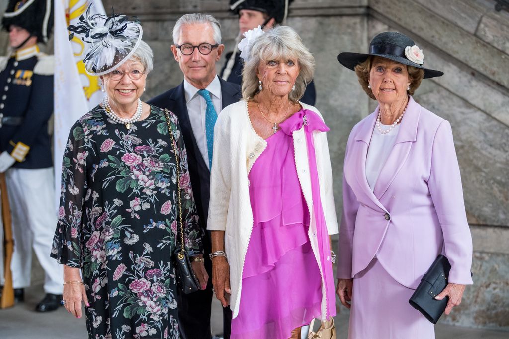 Princess Christina, Tord Magnuson, Princess Birgitta,  Princess Desiree during Princess Victoria's birthday 40 at the Royal palace in Stockholm