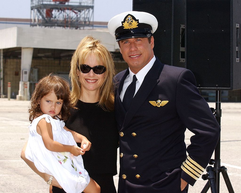 John Travolta with wife Kelly Preston & daughter Ella Bleu (Photo by Gregg DeGuire/WireImage)