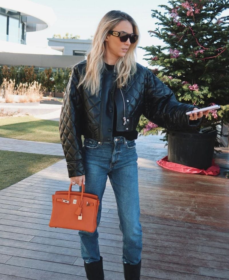 Alice Campello con chaqueta 'bomber' guateada