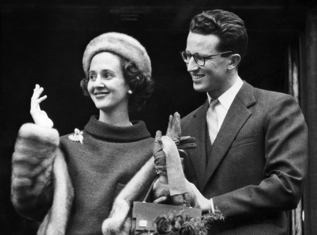 Fabiola de Mora y Aragón, que estaba a punto de convertirse en Reina de los belgas, junto al rey Balduino
