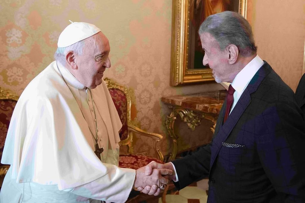 Sylvester Stallone y el Papa Francisco