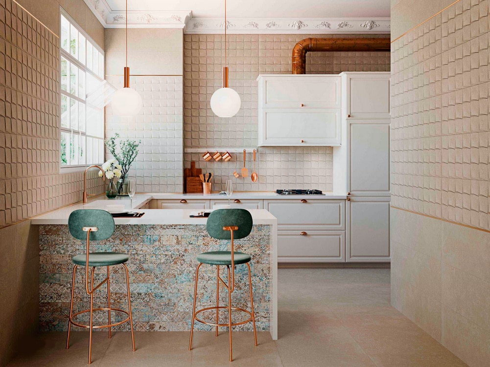 Cocina con azulejos
