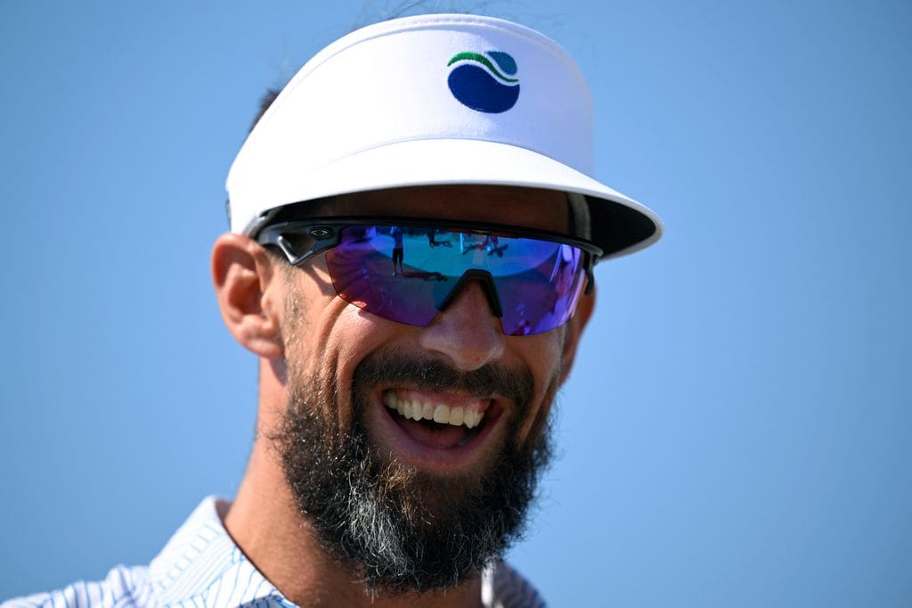 El nadador olímpico Michael Phelps durante un torneo de golf en Cabo San Lucas, Mexico
