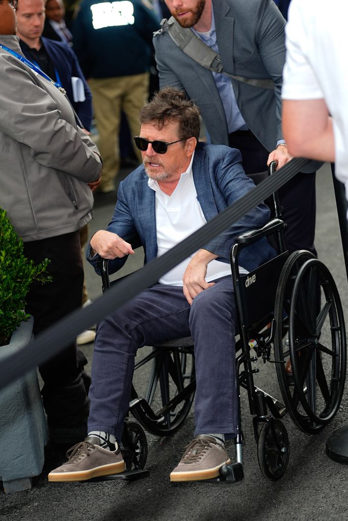 Michael J. Fox en silla de ruedas en la final del US Open 2025 en Nueva York