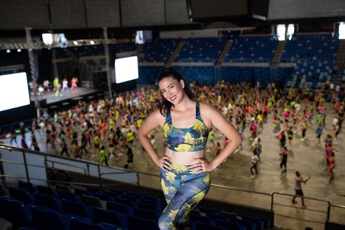 Garbiñe Muguruza practicando Zumba