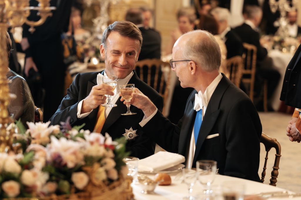 Emmanuel Macron, durante la cena de gala de este viernes en el Palacio Gran Ducal
