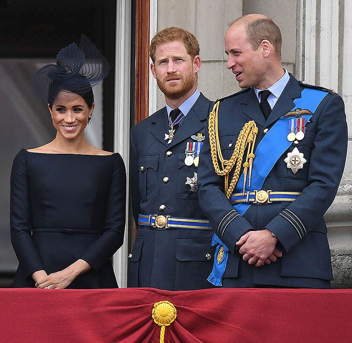 Meghan Markle y los príncipes Harry y Guillermo