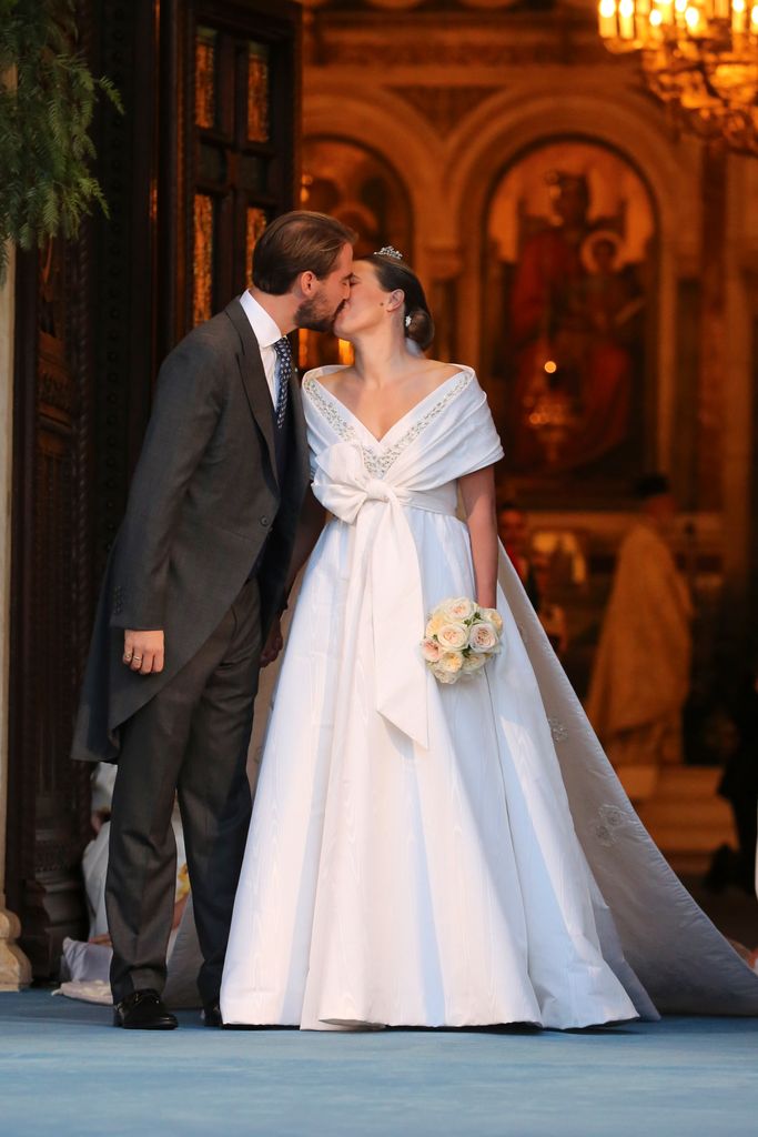 Nina Flohr en su boda con Philippos de Grecia en octubre 2021