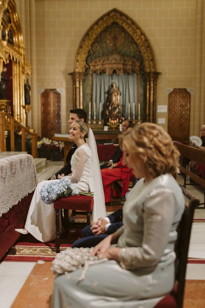 Ramo de novia de hortensias azules