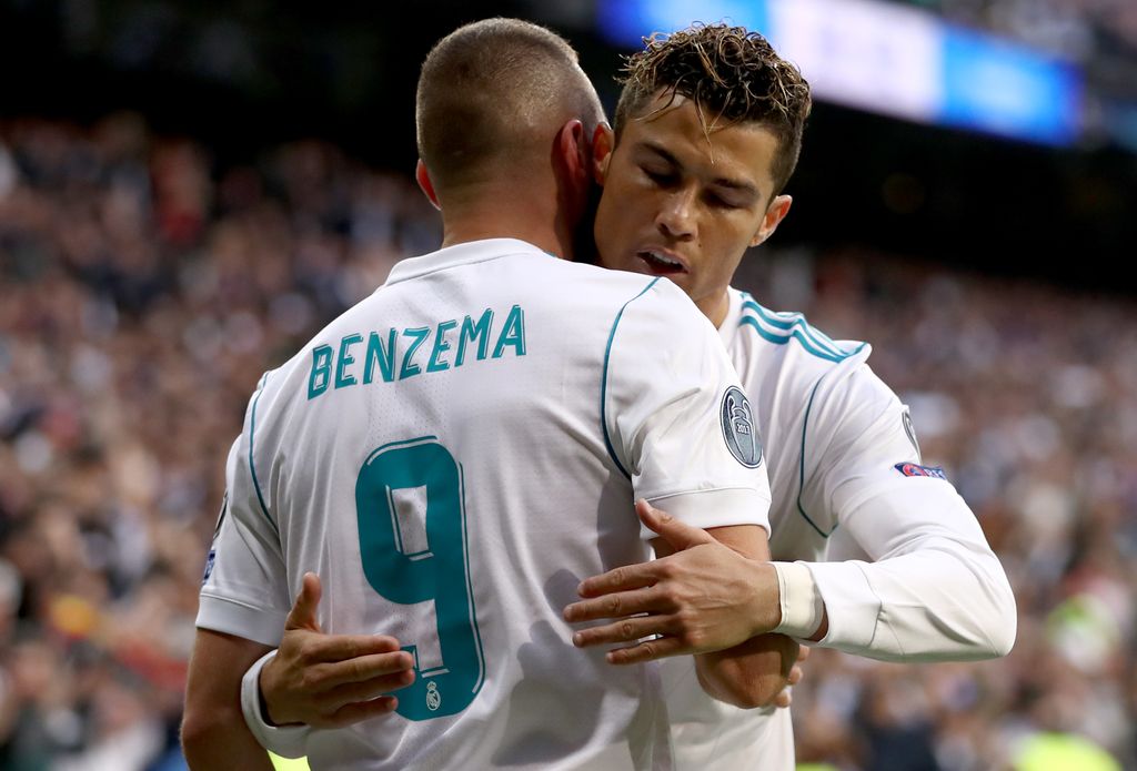 Karim Benzema y Cristiano Ronaldo cuando eran compañeros en el Real Madrid