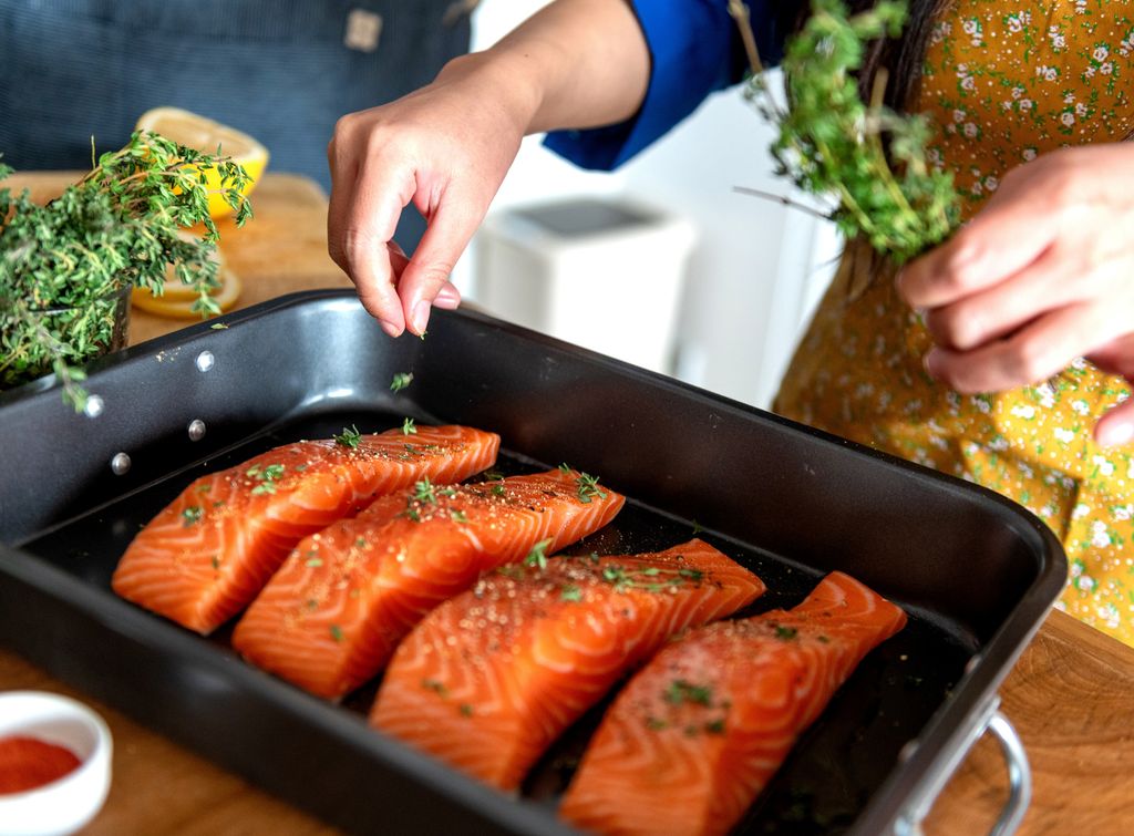 Lomos de salmón al horno.