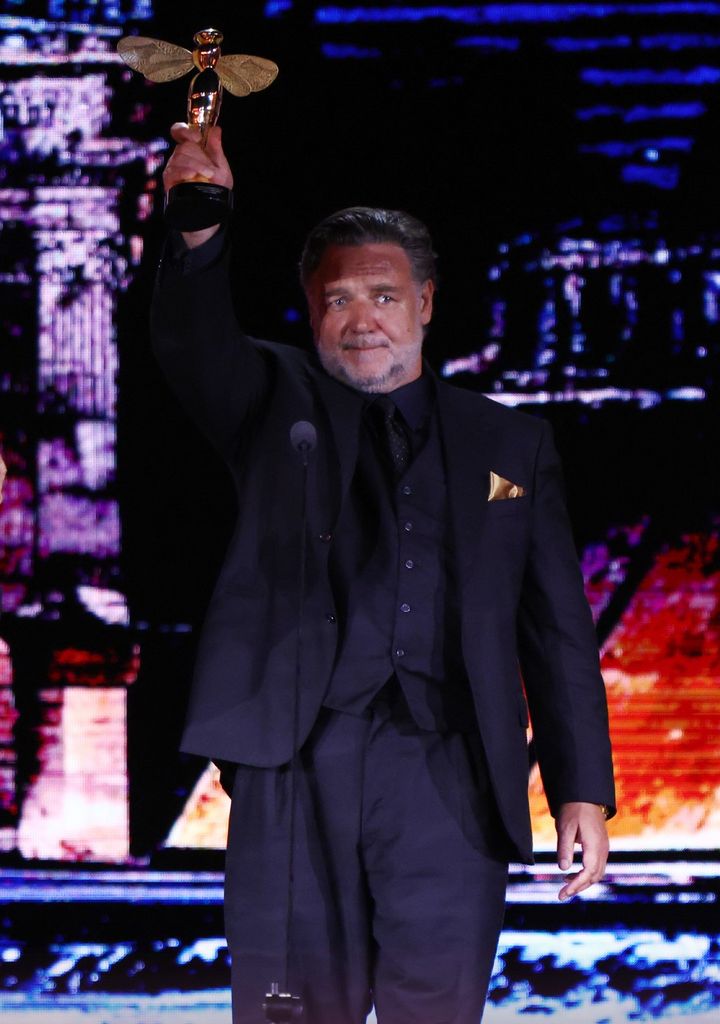 Russell Crowe en la gala de los Golden Bee Awards en Malta, el 29 de junio de 2025