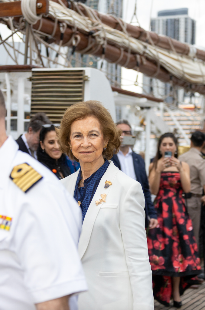 La reina Sofía de España en Miami. 