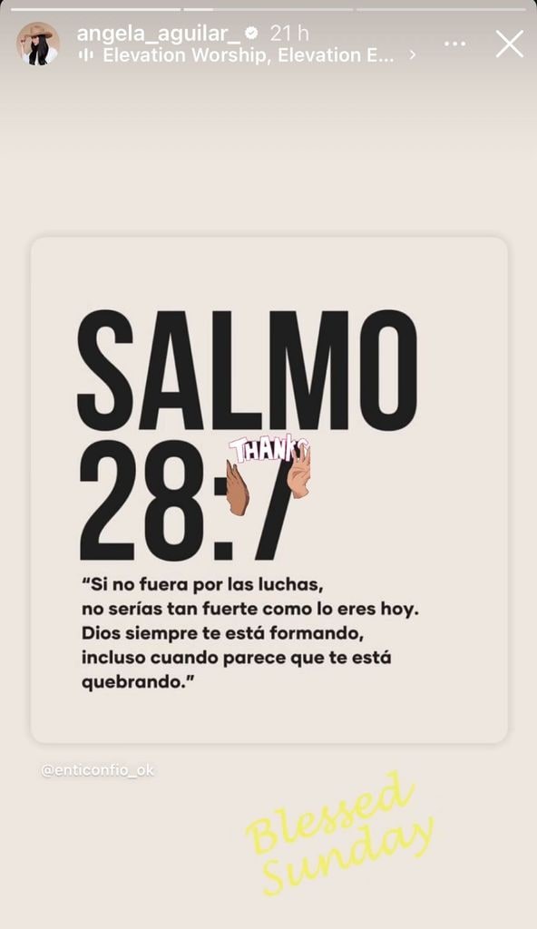Para hacer frente a las críticas sobre su vida personal, Ángela Aguilar se ha refugiado en su fe. 