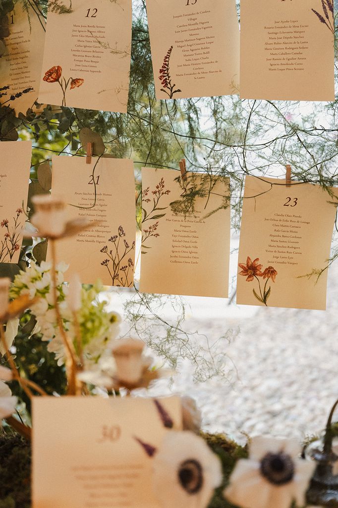 Papelería de boda con motivos florales