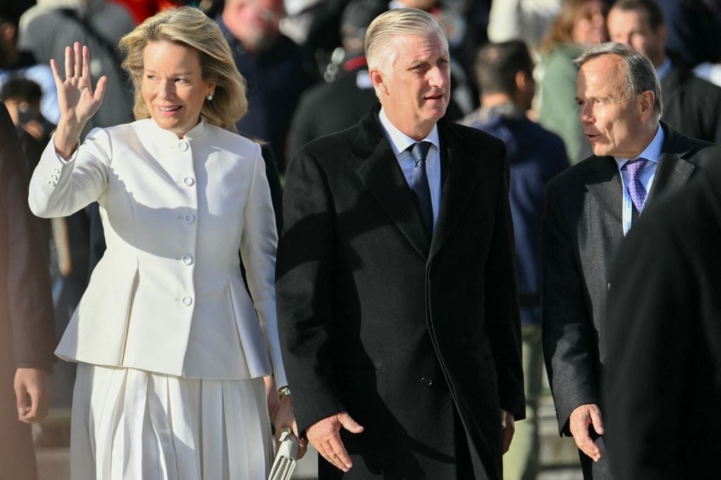 Felipe y Matilde de Bélgica durante la visita del Papa Francisco a Bélgica