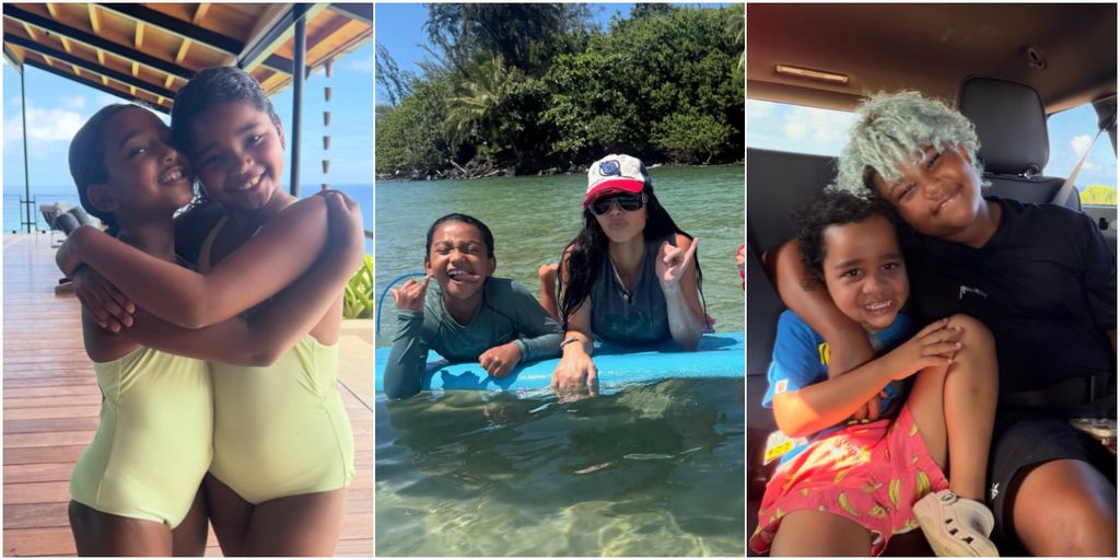 Kim Kardashian se ha divertido con sus hijos en estas vacaciones en la playa.